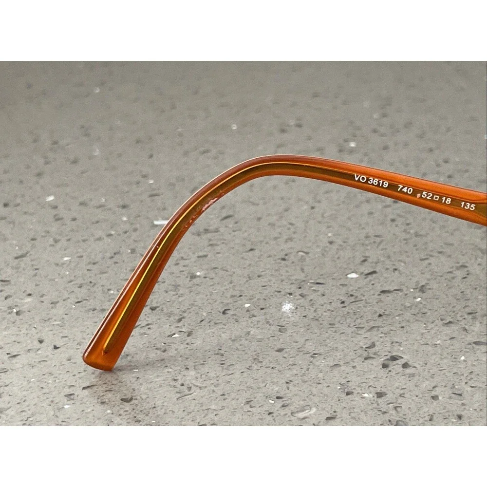 Vogue Half rim Eyeglasses FRAMES ONLY VO3619 740 52-18-135 Shiny Brown Orange